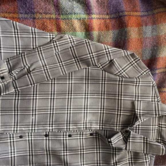 Vintage Black white gray Checked shirt - Picture 9 of 12